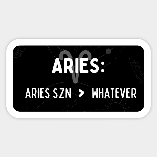 Aries Zodiac signs quote - Aries and whatever Sticker by Zodiac Outlet